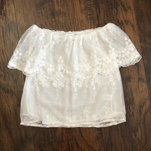 Ark & Co Shirt Womens Size S Off-the-Shoulder Lace Top